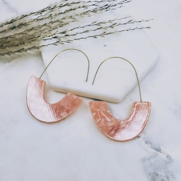 5 for $25 Pink Acrylic Hoop Resin Earrings - Picture 3 of 6